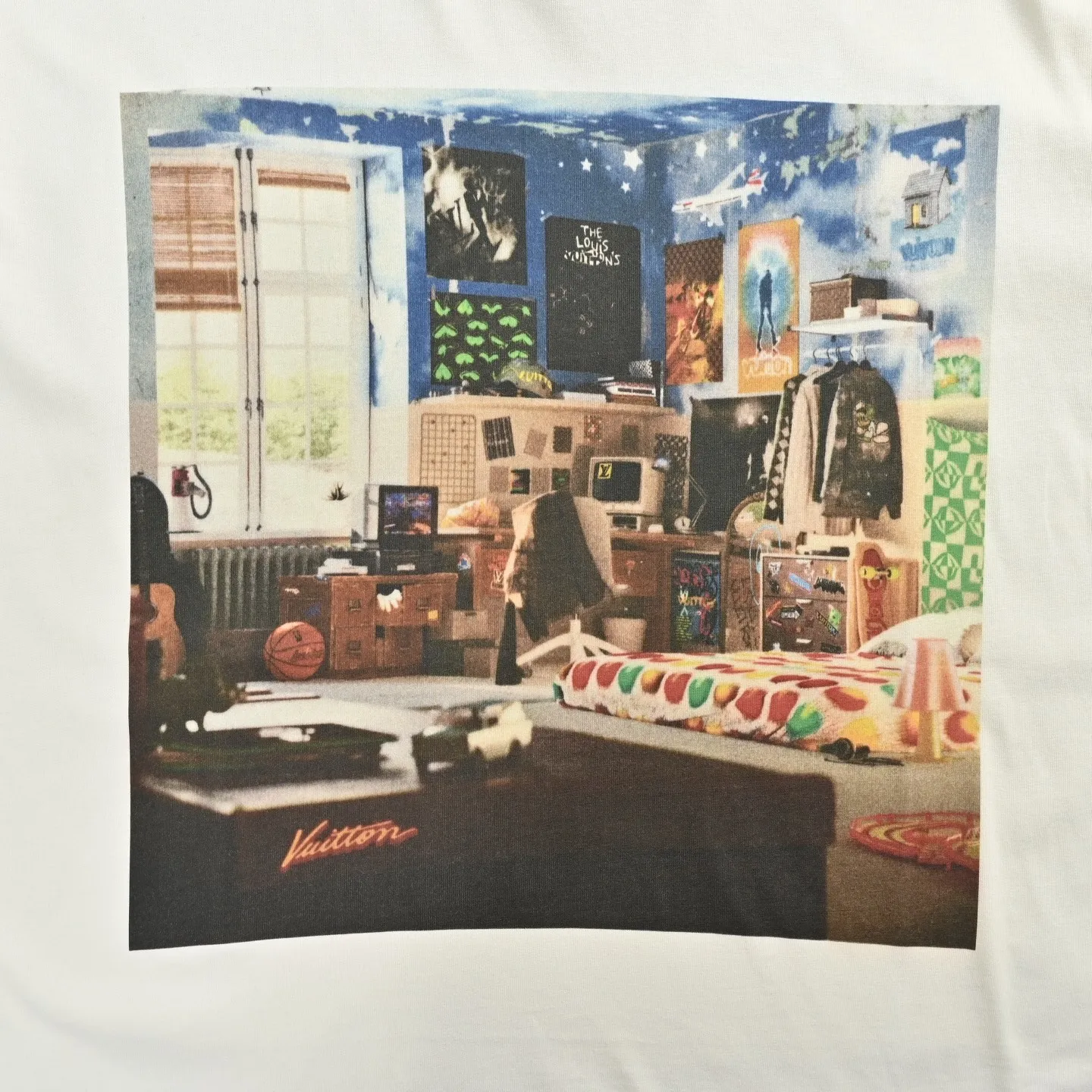 Louis Vuitton/Louis Vuitton 24ss oil painting graffiti print short sleeves